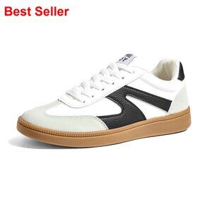 Retro Sneakers Vintage Leather & Suede Patchwork Casual Shoes